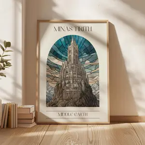Lord of the Rings Minas Tirith Print, LotR, Lord of the Rings Poster, Bookish Wall Art, J R R Tolkien (Unframed)