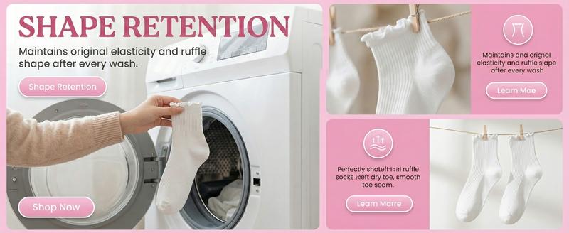 Ruffle Ankle Socks  Lettuce Edge Crew Socks（gift）