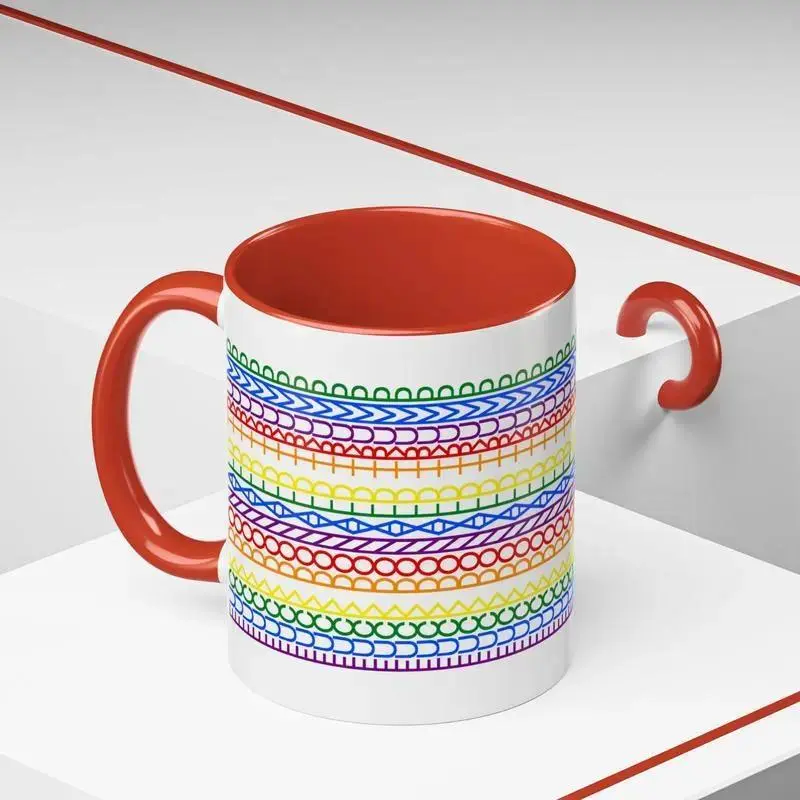 Stylish FDT Rainbow Hidden Message Mug - Funny Trending Drinkware, Father's Day Gift Coffee Tea Cup, Drink