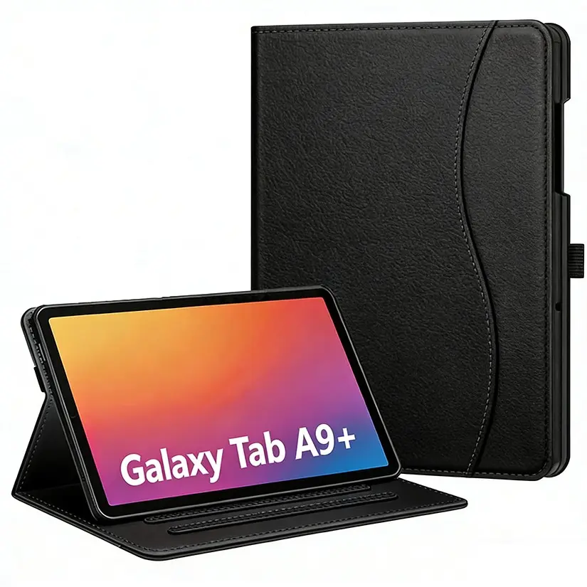 Tablet Case for Samsung Galaxy Tab A9+ Plus 2023, Tablet Covers Multi-Angle Viewing Smart Stand Back Cover with Pocket Auto Wake/Sleep, Protective Durable Protection