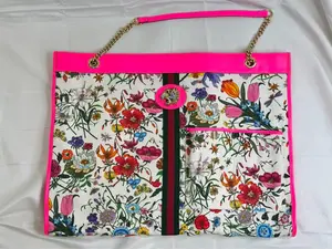 Pre-owned GUCCI Canvas Leather Tote Bags Bag original Flora