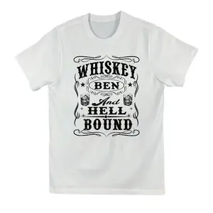 Whiskey Ben And Hell Bound Shirt – Vintage Western Whiskey Lover Graphic Tee Funny Country Bar Drinking Shirt