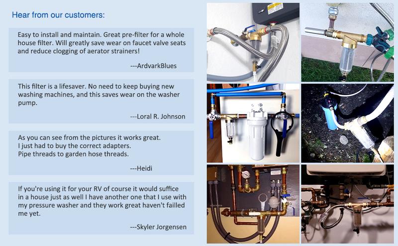 SimPure 40/200 Micron Spin Down Sediment Filter Reusable Whole House Sediment Water Filter Pre-Filtration System for City/Well water