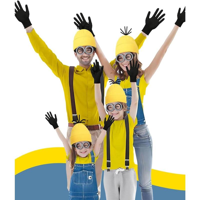 Minions Halloween Adult Costume Set: Funny Hat, Goggles & Gloves for a Thrilling Night of Frights and Laughs That Will Shock and Amuse Your Neighbors! Hizhogqul Minions Halloween Adult Costume Set: Funny Hat, Goggles & Gloves for a Thrilling Night of Frights and Laughs That Will Shock and Amuse Your Neighbors! Hizhogqul
