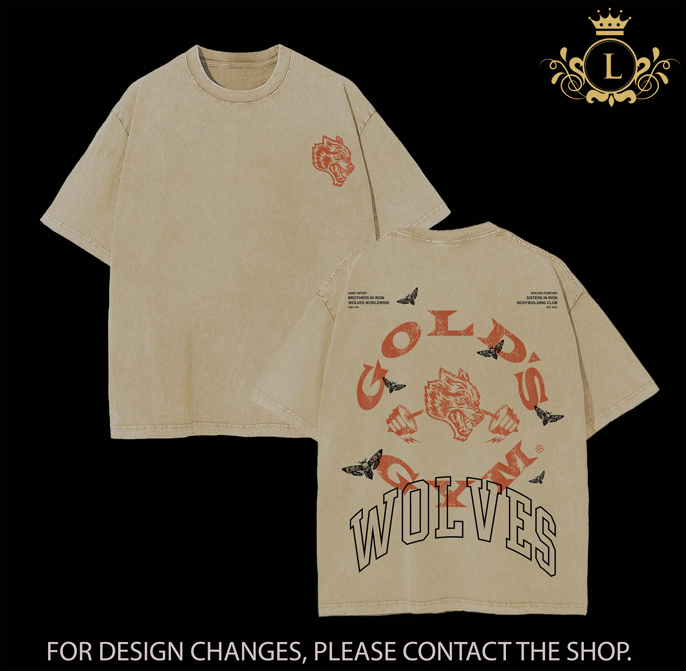Men's Oversized Pump Cover Gym T-Shirt, Darc Sport Gold Gym