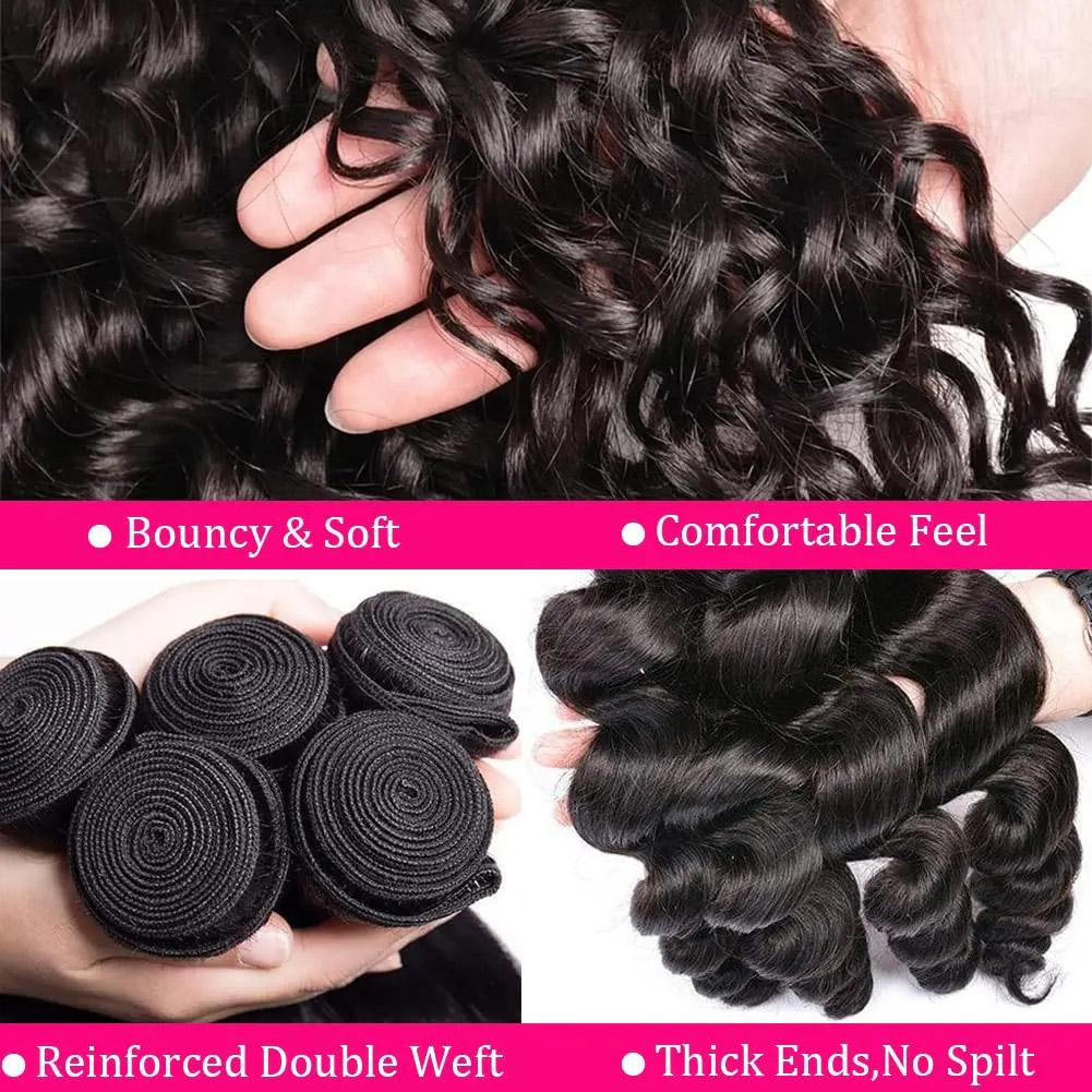 Loose Wave Bundles Brazilian Virgin Hair for Sew in 3 Bundles Human Hair Salon Quality Quick Weave Loose Wave Bundles Brazilian Virgin Hair for Sew in 3 Bundles Human Hair Salon Quality Quick Weave