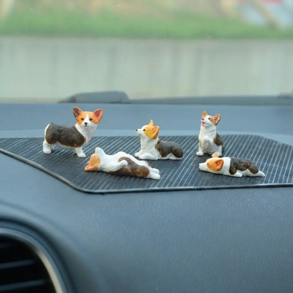 MUNBYN 5-Piece Cartoon Mini Dog Desk Figurines Set, Resin Ornaments, Cute Interior Decoration Accessories, Collectible Office Cubicle & Home Workspace Decor, Mini Gifts for Coworkers