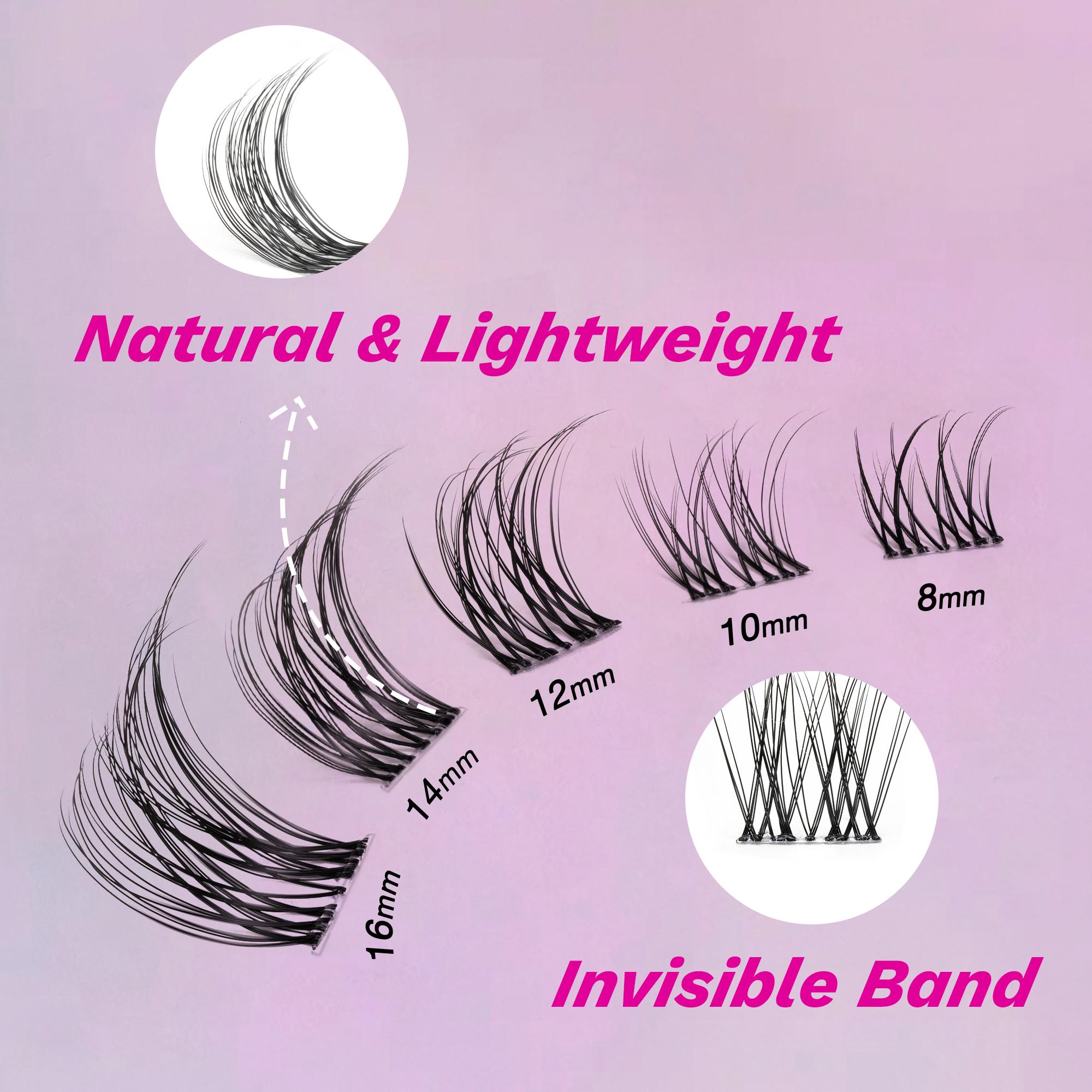 VEYESBEAUTY Aliva Cluster Lashes individual Lash Extensions Layered Wispy Faux Mink Lash Newbie's Five-Second DlY Mixed Length for Self Application Makeup atHome Cosmetic Eyelashes Extensions