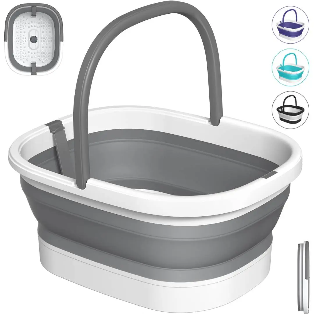 Nekteck Foot Soaking Tub Collapsible Bucket for Foot Bath Soak Tub, Foot Basin Foot Soaker with 138 Acupressure Nodes and Pumice Stone for Feet Massager Pedicure Foot Spa, Gifts for Men Women Dad Mom