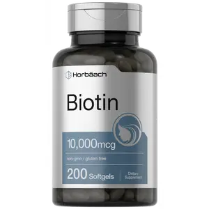 Horbaach Biotin 10000 mcg | 200 Softgels | Vitamin B7 Supplement | Non-GMO & Gluten Free Horbaach Biotin 10000 mcg | 200 Softgels | Vitamin B7 Supplement | Non-GMO & Gluten Free