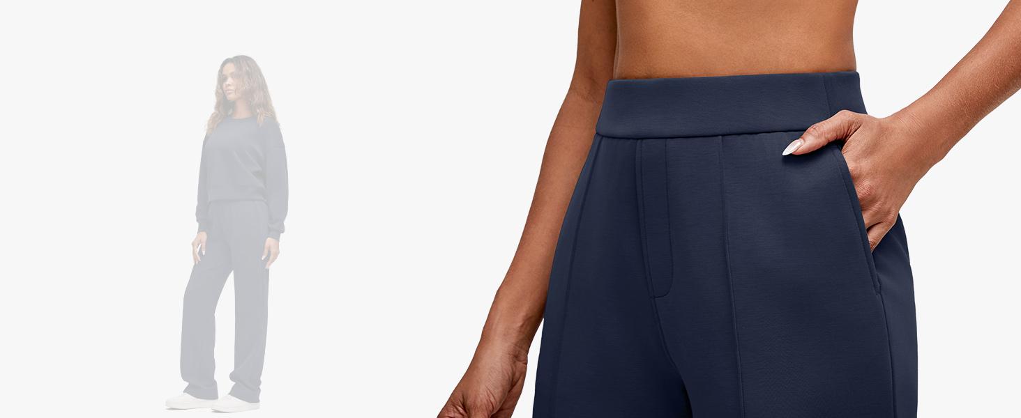 G4Free Smoofit Modal Soft Wide Leg Pants Women High Waist Sweatpants Casual Lounge Work Trouser 27.5''/29.5''/31.5''