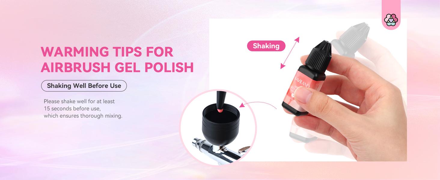 SAVILAND 12 Vitality Colors Airbrush Gel Nail Polish Set with Fine Mist for Color Spray - Nail Art Design Matte Nail Care Christmas Gift