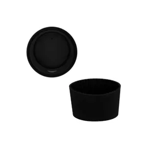 Black Lid and Sleeve for 12oz cup