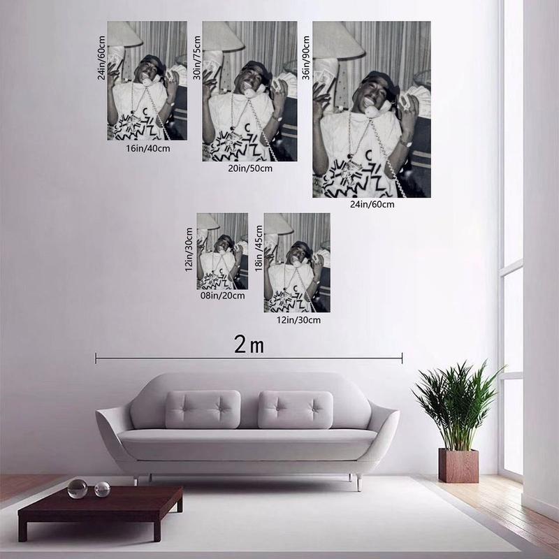 Tupac Shakur Street Photo, Hip Hop Legend Wall Decor, 90s Rap Icon Print, Black & White Urban Themed
