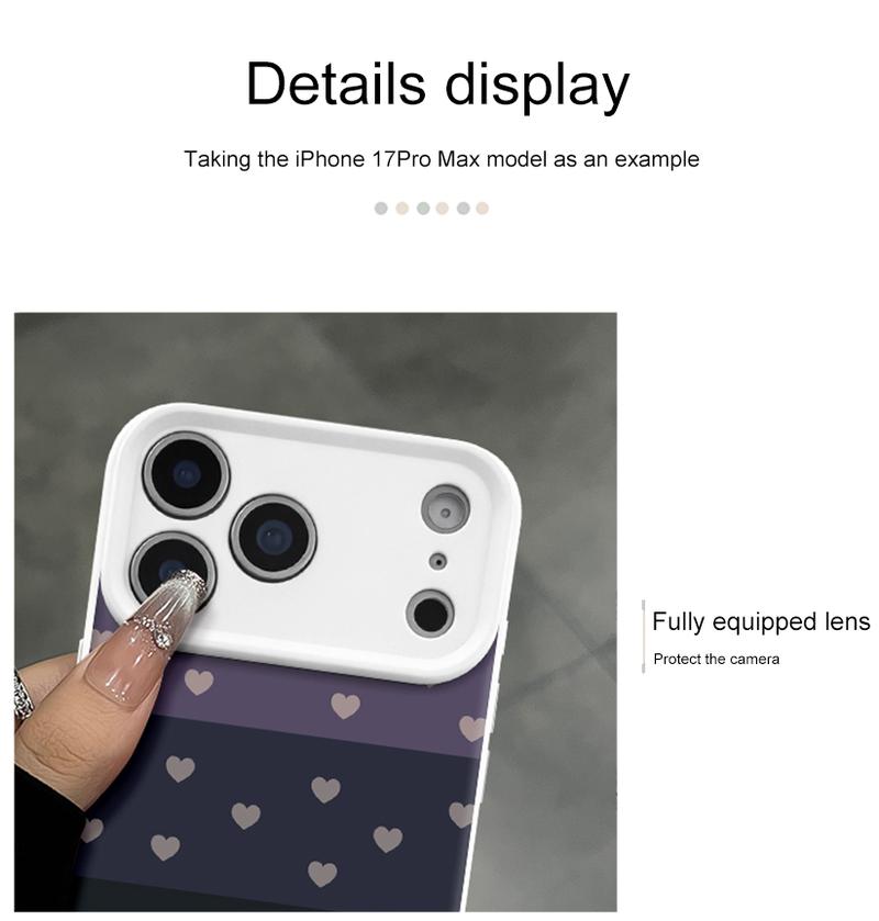 Cute Minimalist Gradient Heart Phone Case for iPhone 17 Pro Max 16 Pro Max 15 Pro 14 13 12 11 Series