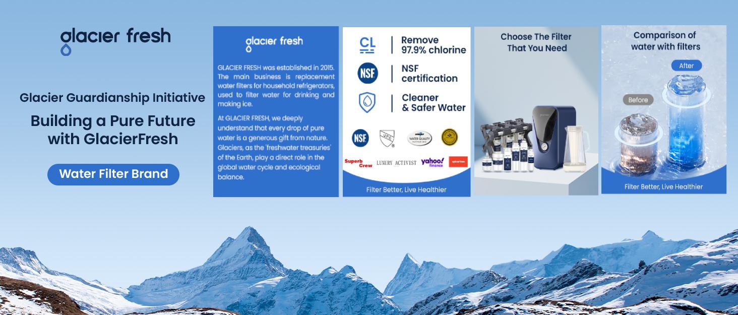 Glacier Fresh 0.0001μm 5 stage Reverse Osmosis System with Faucet, 800 GPD Tankless Under Sink RO Filtration,  Non-Electric, 3:1 Pure to Drain, Reduce TDS PFAS PFOS for Home Kitchen Waterfall SpringStatements