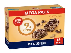 Fiber One Chewy Bars, Oats and Chocolate, Fiber Snacks, Mega Pack, 15 Ct, 21.2 oz