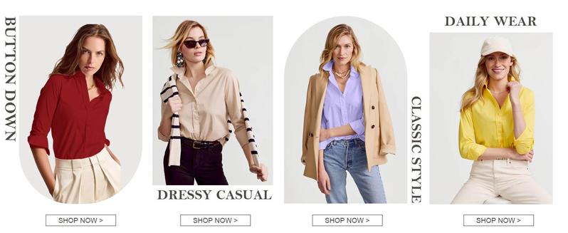 2-Pack Siliteelon Women‘s Stain Shield Dress Shirt - Wrinkle Free Long Sleeve Tight Fitted Button Down Blouse for Business Casual | Perfect for Work, Teacher & Casual Outfits