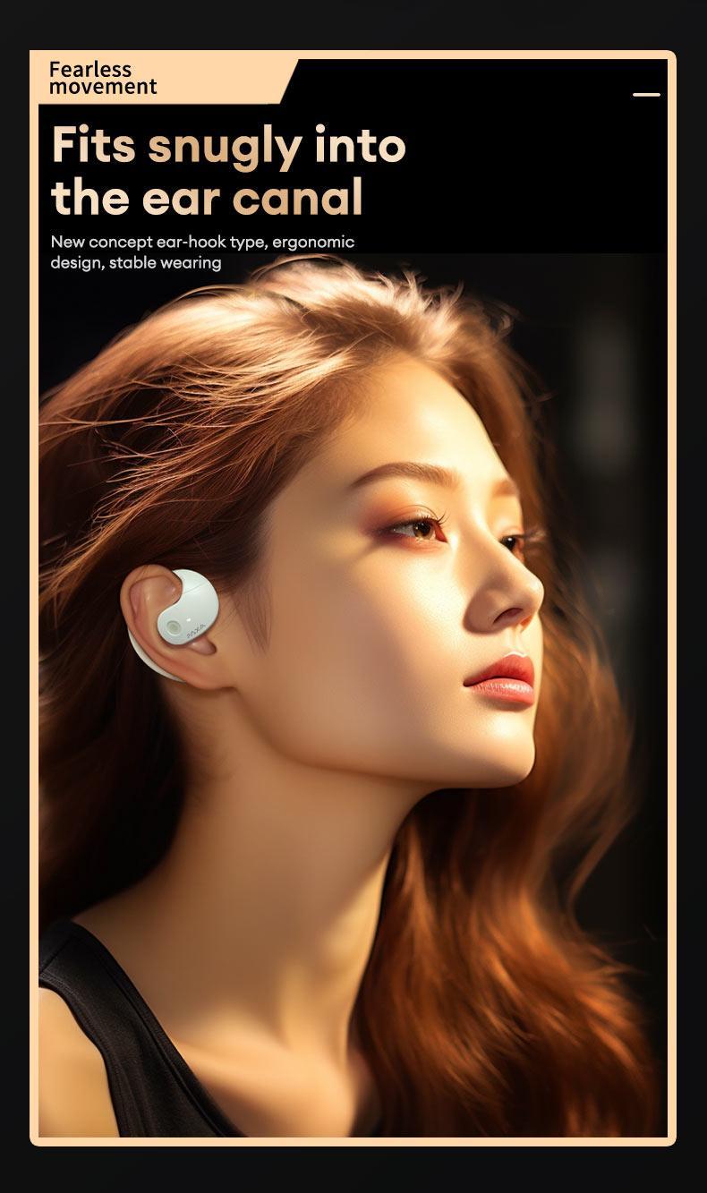 PAXA T26 Pro OWS Wireless Bluetooth Earbuds with Call Noise Canceling Mic for Music & Phone Calls, Sport Headsets, Purple - Audio