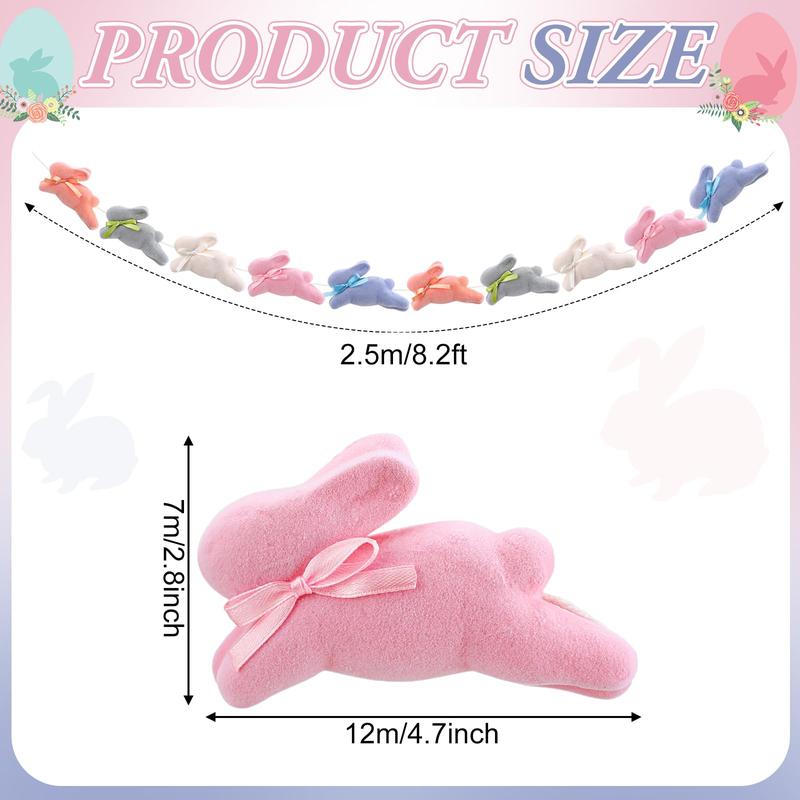 Easter Bunny Garland Banner with Wood Beads for Easter Decor, Rustic Rabbits Hanging Garland for Mantle Fireplace Shelf Wall Display Spring Home Decor, Shamrock Garland for St. Patrick's Day Luck Of The Irish Green Decor, Indoor Party Supplies & Gifts