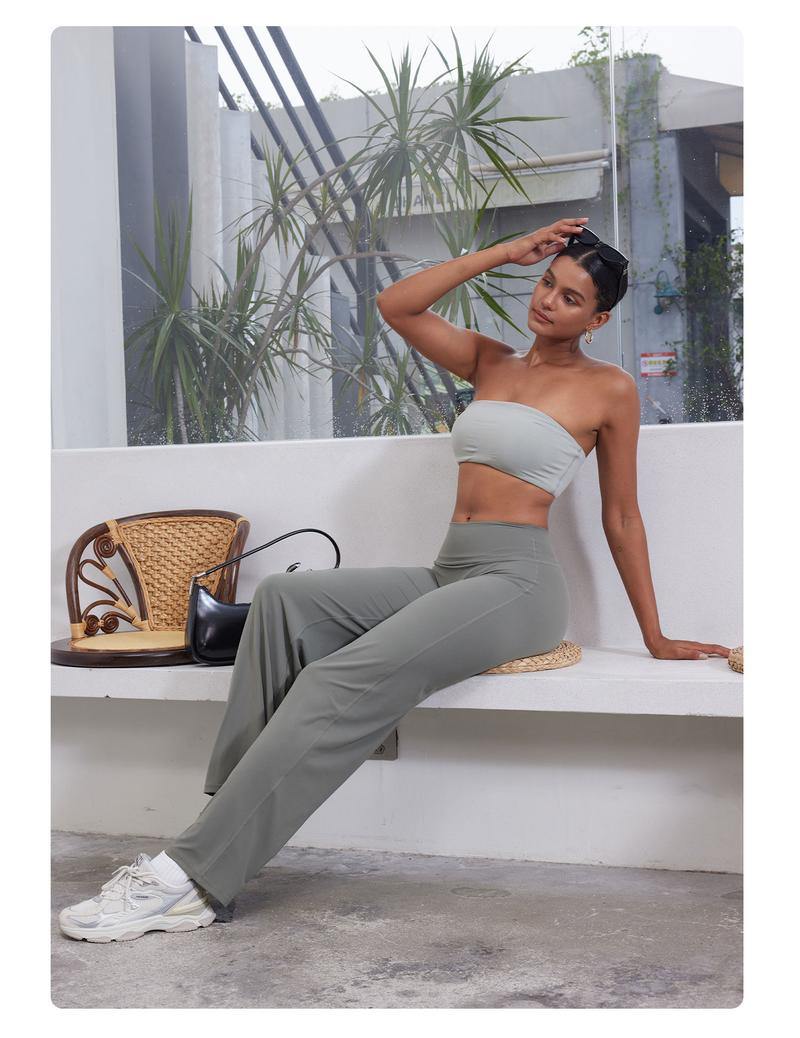 YEOREO High Waist Straight Leg Leggings Women No Front Seam Workout Yoga Pant Seamless Gym Wear flattering Confort Able Pants Activewear Bottoms Sweatpants