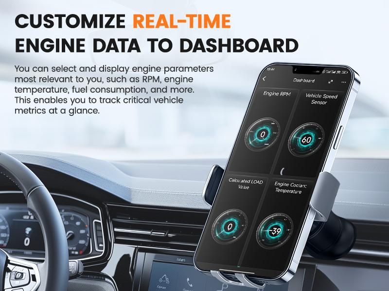 Ancel Echo OBD2 Scanner Bluetooth - All Systems Car Diagnostic Tool,  Bidirectional  Code Reader with Resets,  Battery Registration Wireless OBD2