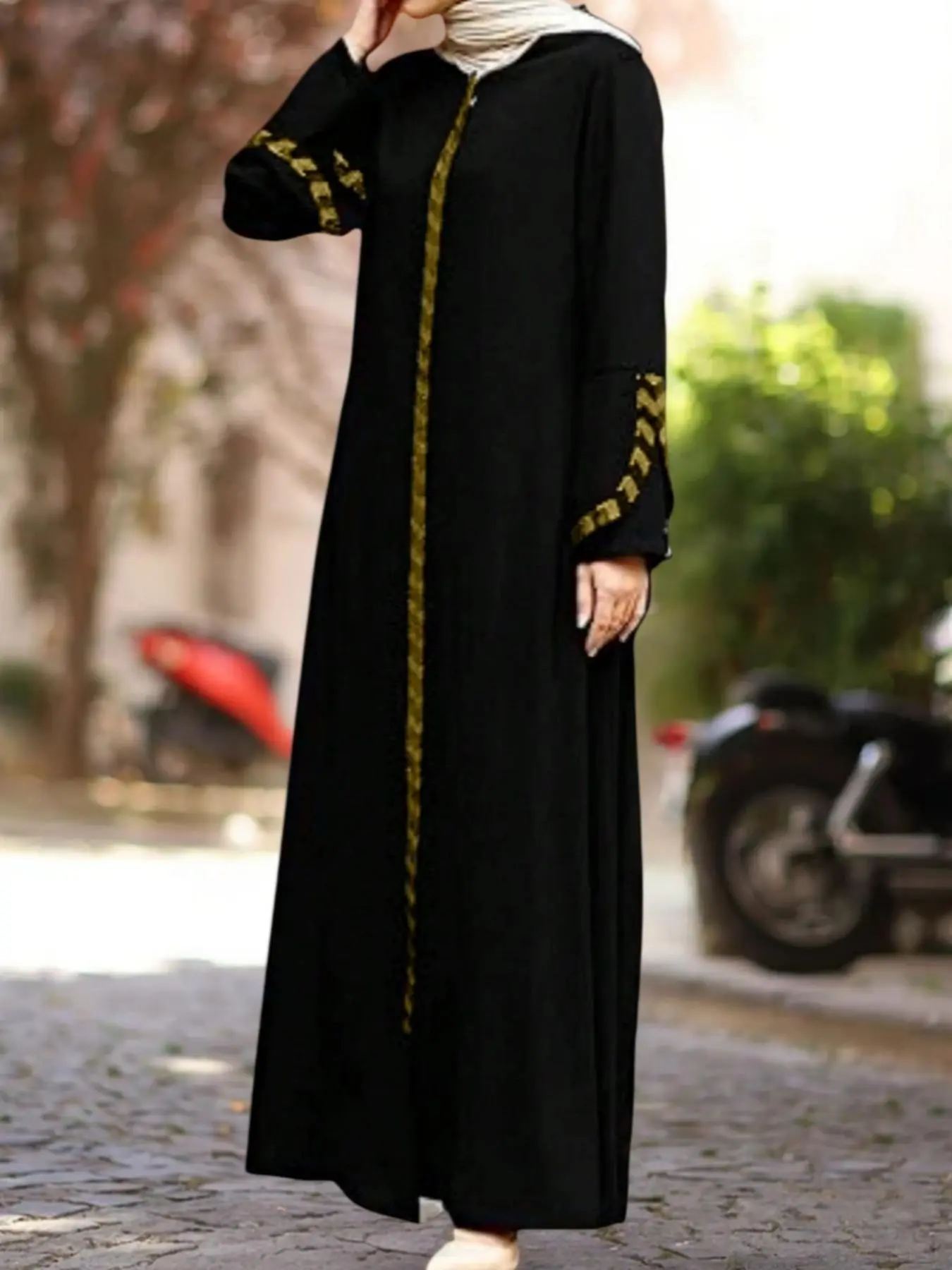 Women's Long Sleeve Dress, Modest Modesty Casual Dress for Daily Wear, Islamic Modesty Clothes, Ladies Islamic Clothing Loose Abaya Dress for All Seasons, Loose Fit Abaya