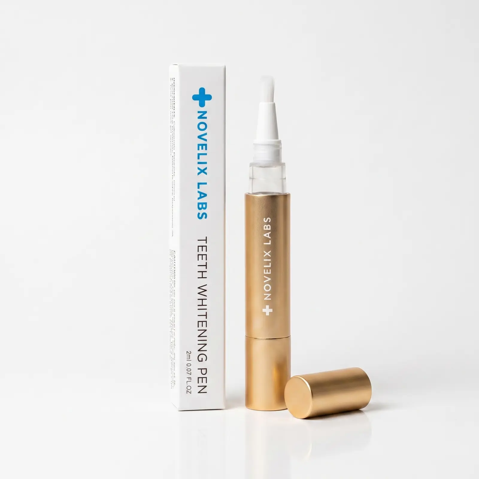 Novelix Labs Gold Teeth Whitening Pen, 35% Carbamide Peroxide Gel, 40+ Treatments, Dentist-Formulated, Enamel Safe, Mint, On-the-Go Stain Remover