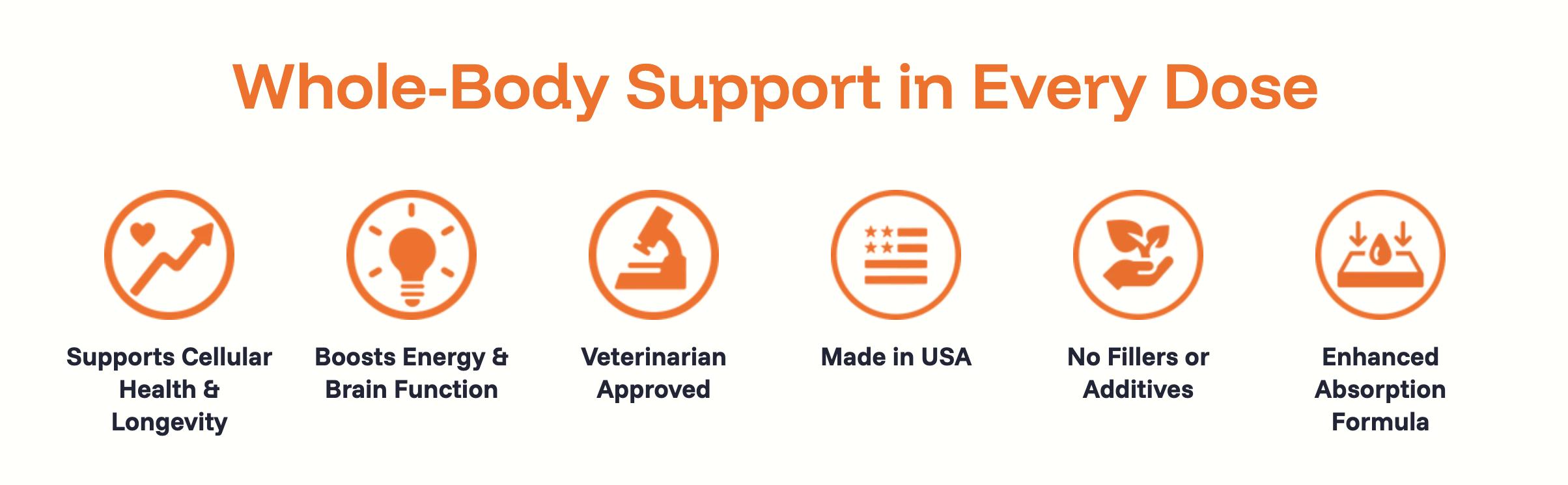 Pawprint Lab Liquid Longevity Supplement for Dogs - Science Backed Protocol Boosts Health Span Energy & Brain Function - 90 Days Money Back Guarantee