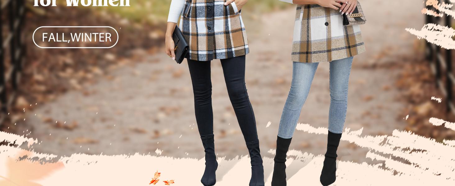 IDEALSANXUN Plaid Vest for Women Fall Winter Sleeveless Blazer Jackets Casual V-Neck Women's coat stylish wool autumn lady fashion fitted design Womenswear Cardigan Pockets Slim Tops Minimalist Clothes Flannel Outfits Outerwear Basic