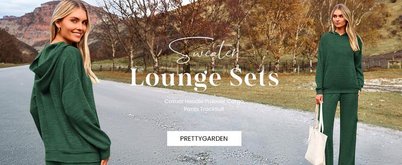 PrettyGarden Women's 2 Piece Lounge Sets - Knitted Hoodie, Pullover, Tops, Cargo Pants, Tracksuits for Casual, Active, and Versatile Outfits - Clothes