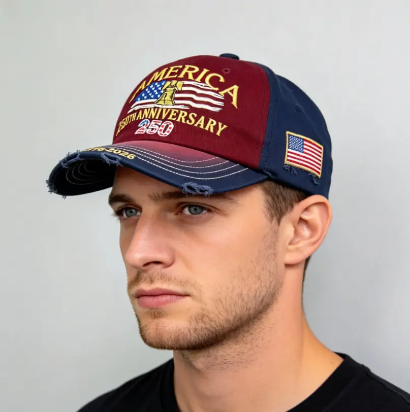 US 250th Anniversary Classic Cotton Embroidered Baseball Cap - UPF 50+ Sun Protection Commemorative Sports & Outdoor Hat, Classic Baseball Cap, Cotton Embroidered Caps