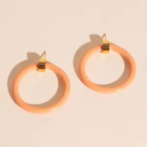 Peach Hoop Stud Earrings Peach Hoop Stud Earrings