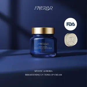 FAVERLAR Mystic Aurora Tone Up Cream Facial Sunscreen – Brightening Moisturizer + Makeup Primer, Hydrating Moisture, Lightweight Radiance & Smooth Finish with Niacinamide + Arbutin, Glycerin & Grape, Barrier Support, Made in France