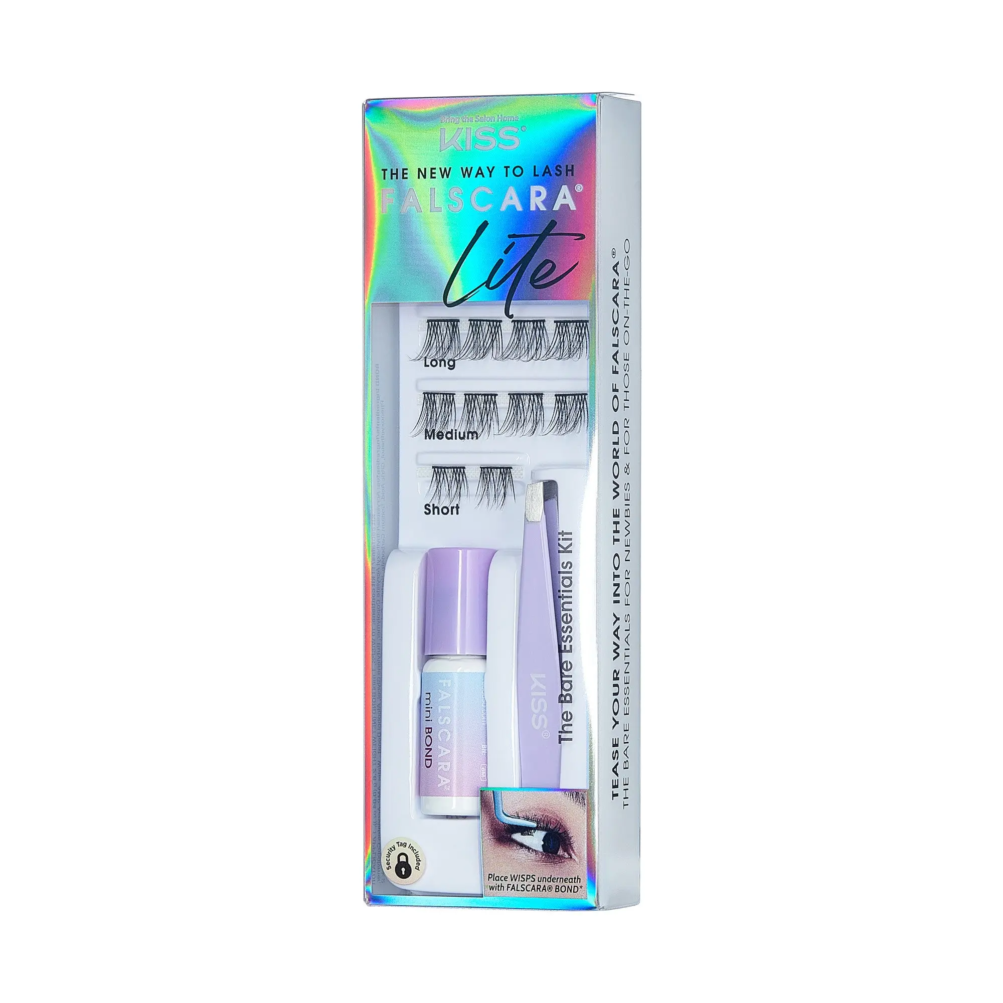 Falscara Lite Bare Essentials Mini Starter Kit | DIY False Lash Extensions, Natural, Cluster Lash, Wispy Lashes, 10 Wisps, 12mm-16mm