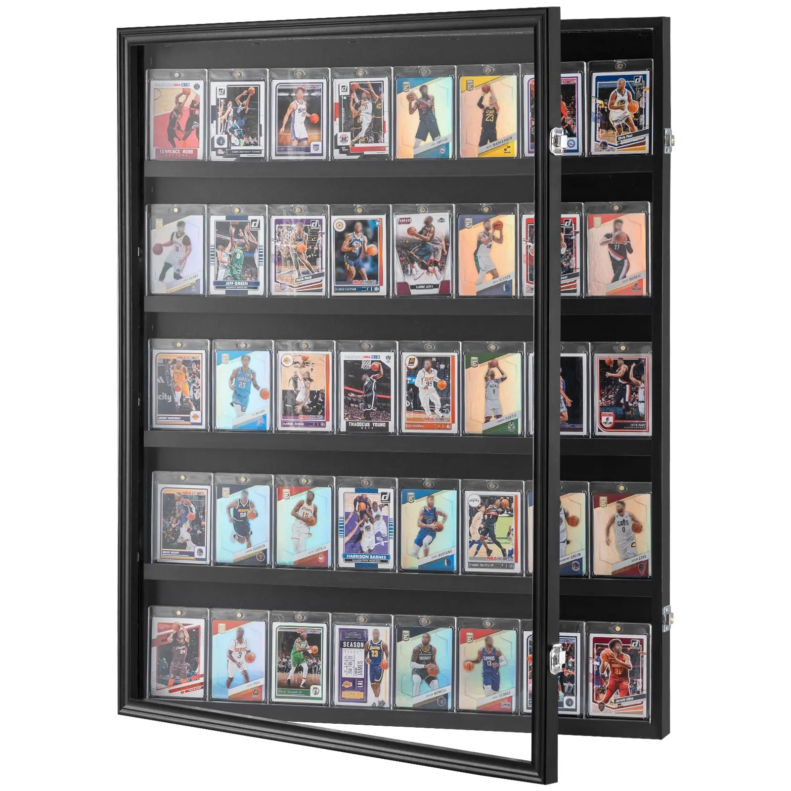 【SummerFinds】VEVOR 35 Graded Sports Card Display Case,  24.3x30.5x2.1 in, Baseball Card Display Frame with 98% UV Protection Clear View PC Glass, Lockable Wall Cabinet for Football Basketball Hockey