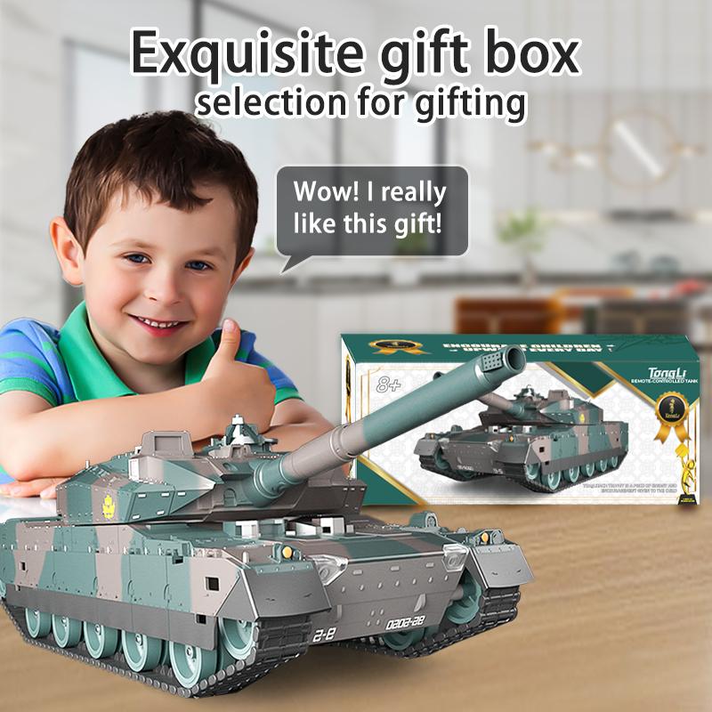 TongLi   1/24 Scale Remote Control Tank Remote Control Tank Toy Tank Realistic Sound and Light Effects Remote Control Toy Tank Rotatable Turret Japanese Tank Simulation Model Toy Comes with Rechargeable Battery Toy Gifts Christmasgift New Year gift