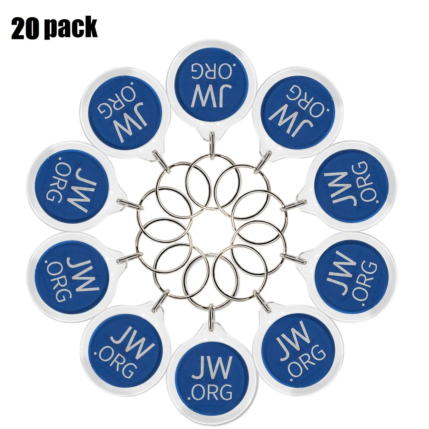 Round Jw.org No Blood Double Sided Key Chain. Jehovah's Witness Car accessory-10 Pieces Pack