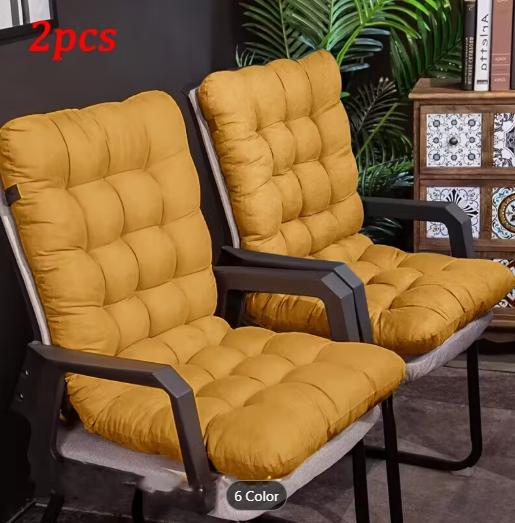 2 pcs Durable Polyester Outdoor Cushion - Hand Washable, Comfortable And Soft, with Straps, Full Back Support Fabric Seat Cover, Suitable for Courtyard Furniture, Outdoor Seats, And Indoor/outdoor Use, Patio Cushions, Patio Furniture Cushions,