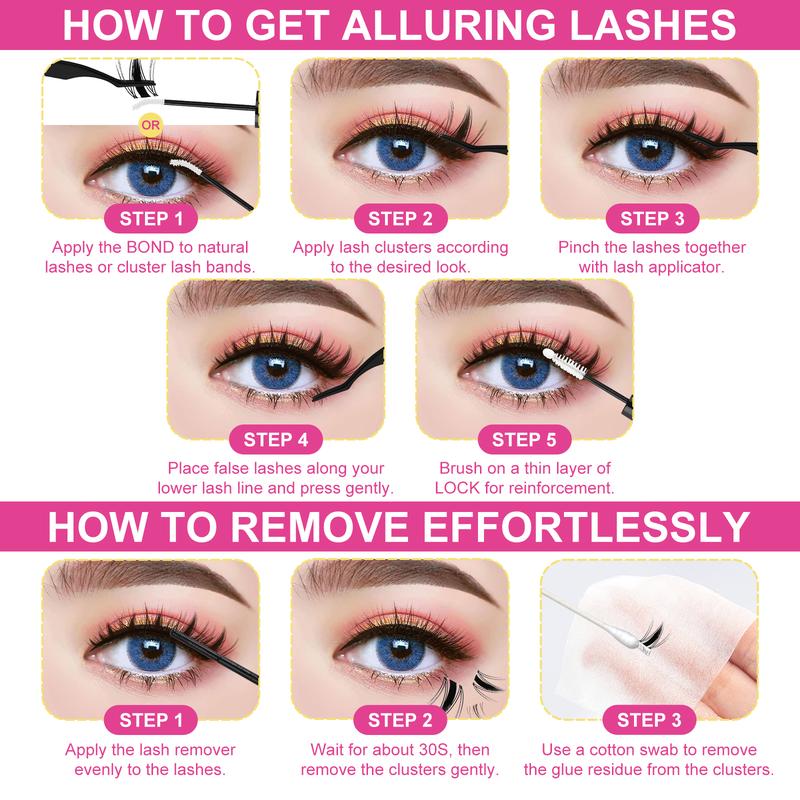 Fowendia California Sunset Wanna Be Freya Manga Lashes Cluster C D Curl DIY Lash Extension Kit and Lash Clusters 8-18mm with Bond Seal and Remover - Ultra-Thin Transparent Bands, Lash Magic Anime False Lash Extension Kit dealsforyoudays