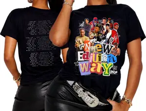 [Sale Up To 50%] New Edition Way Tour Shirt | Boyz II Men & Toni Braxton Concert Tee, 90s R&B Music Fan Graphic T-Shirt, Unisex Regular Fit
