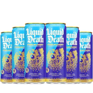 Liquid Death Tropical Terror Sparkling Energy Drink 6 Pack 12oz