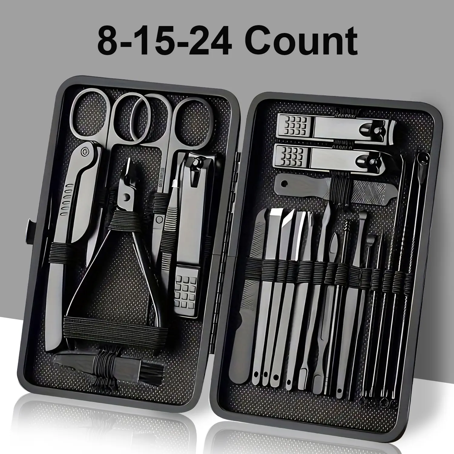8/15/24Pcs Professional Nail Clipper Set with Storage Case, Portable Manicure Pedicure Kit for Home & Travel, Nail Care Tool, Birthday Gift, Trimmer, Nail Tools