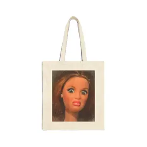 Cotton Canvas WTF Face Tote Bag – Funny Meme Canvas Tote