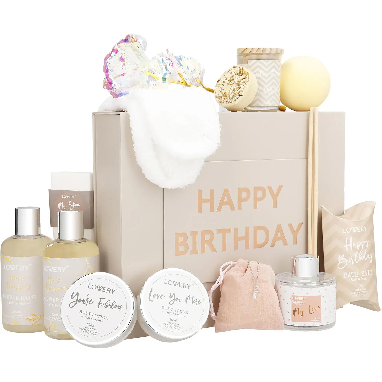 Lovery Variety Set-20 Pc Birthday Home Bath And Spa Gift Basket For Unisex