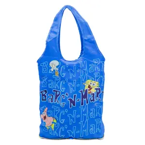 Whatever Makes You Happy Spongebob Barg' N-Mart Reusable Collapsible Shopping Tote