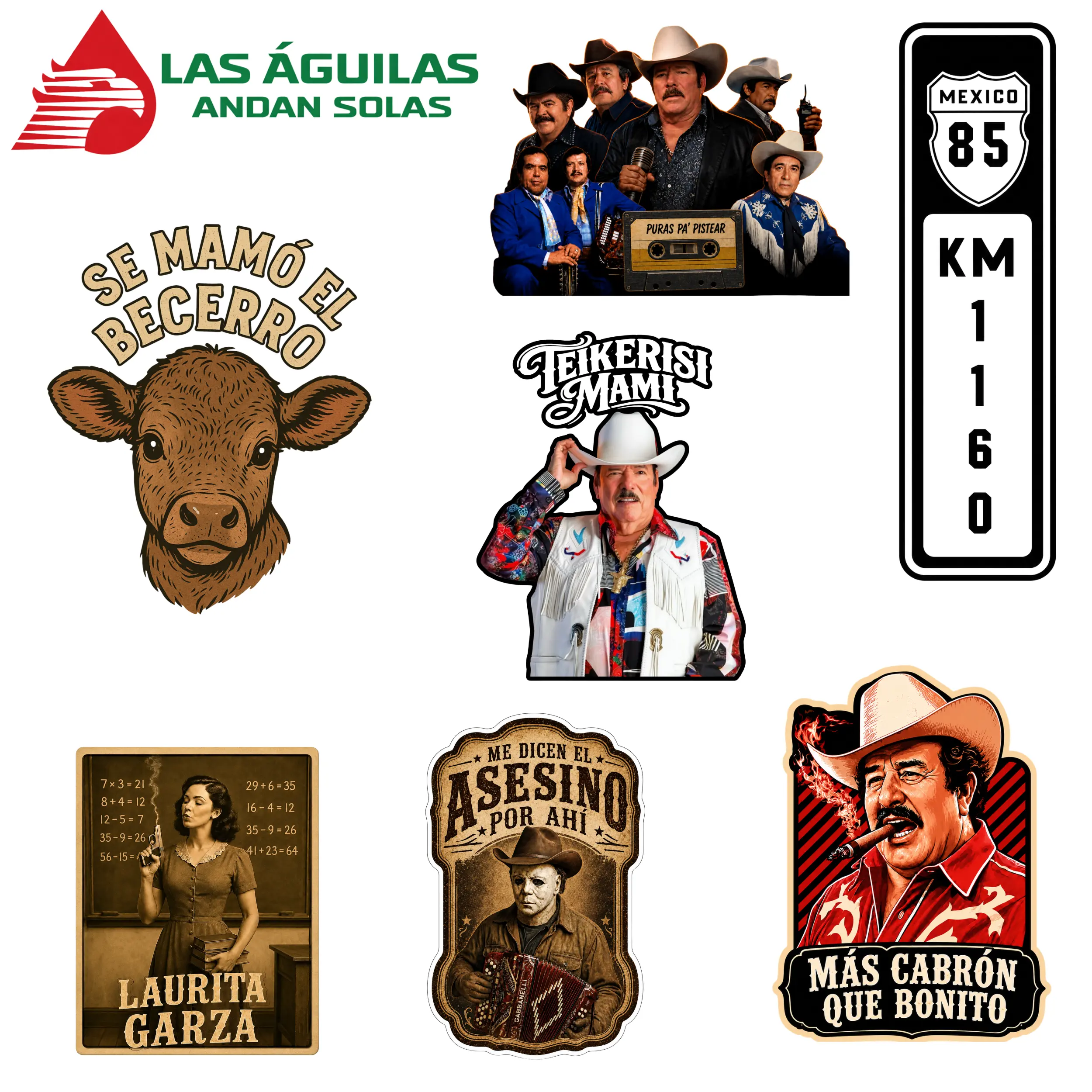 Full Collection – Colección Completa de 8 Diseños de UV Stickers Waterproof | Grandes y Pequeños | Resistentes al Agua