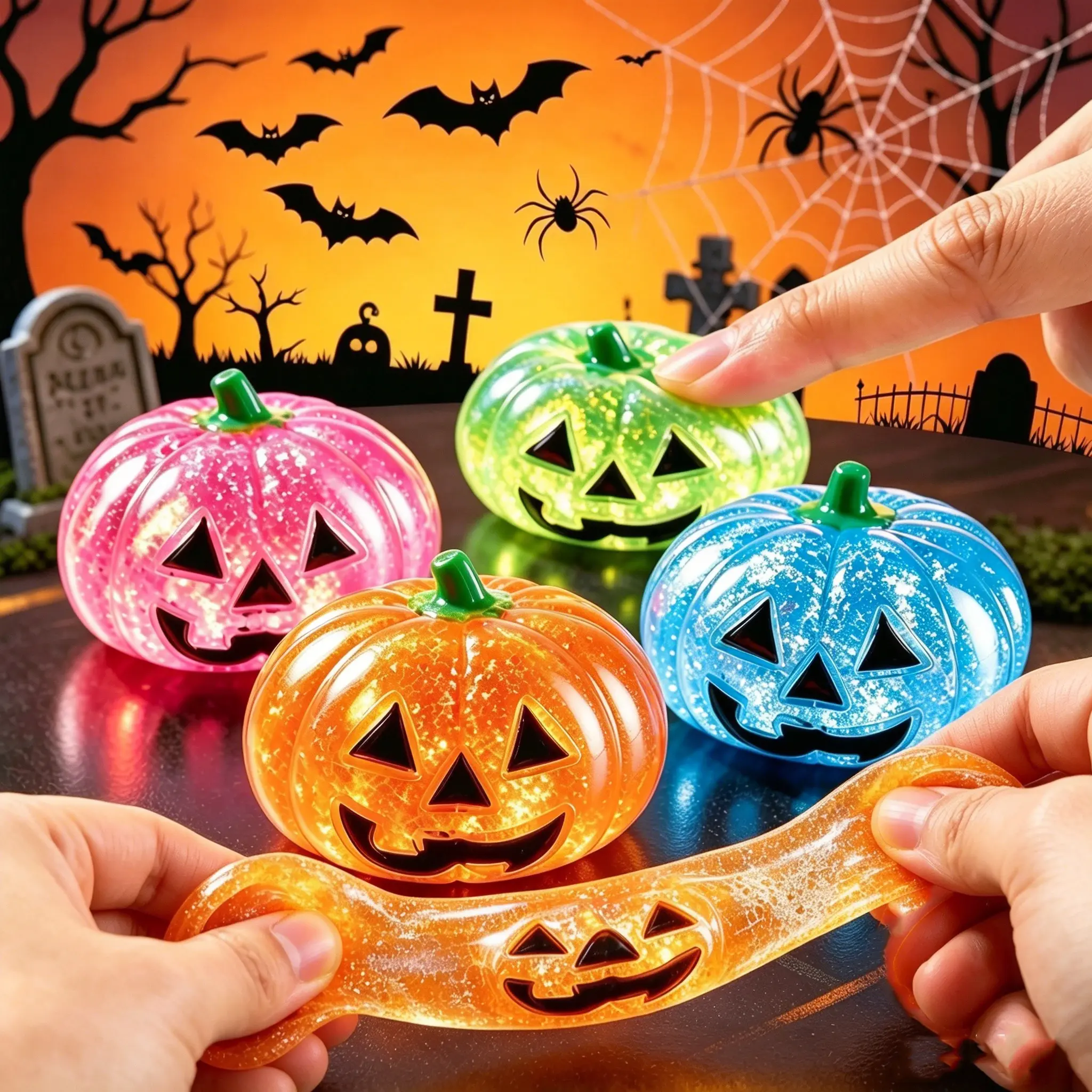 Halloween Pumpkin Squishy Toy - Slow Rebound Squishies, Stress Relief Fidgets for Anxiety & Relaxation