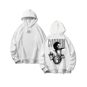 Canserbero Logo Vida Muerte 2 Sided Graphic Hoodie Casual Street Style Fleece Fabric Pullover Hooded Sweatshirt Tops Trendy for Women for Men