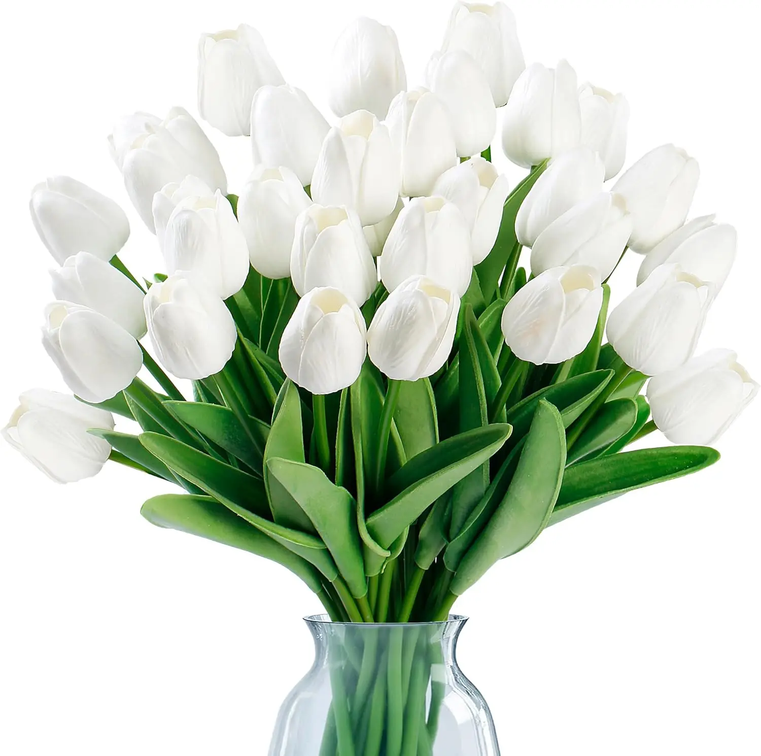 DEEMEI 18/20 Pcs Fade Resistant Silk Artificial Tulips Bouquet - Fake Flower Arrangement for Vase Decor, Home Decor Items, Living Room Decorations, Dining Area, Memorial Day Easter Business Ornaments